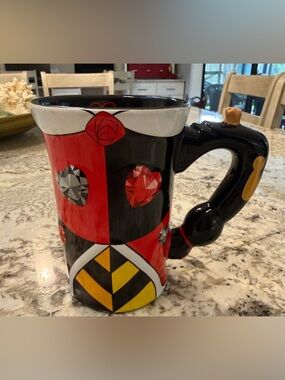 Disney Parks Alice in Wonderland Queen of Hearts Coffee Tea Cup Mug 3D Gems